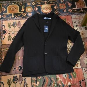 Ralph Lauren Blue Ribbed Cardigan Sweater.